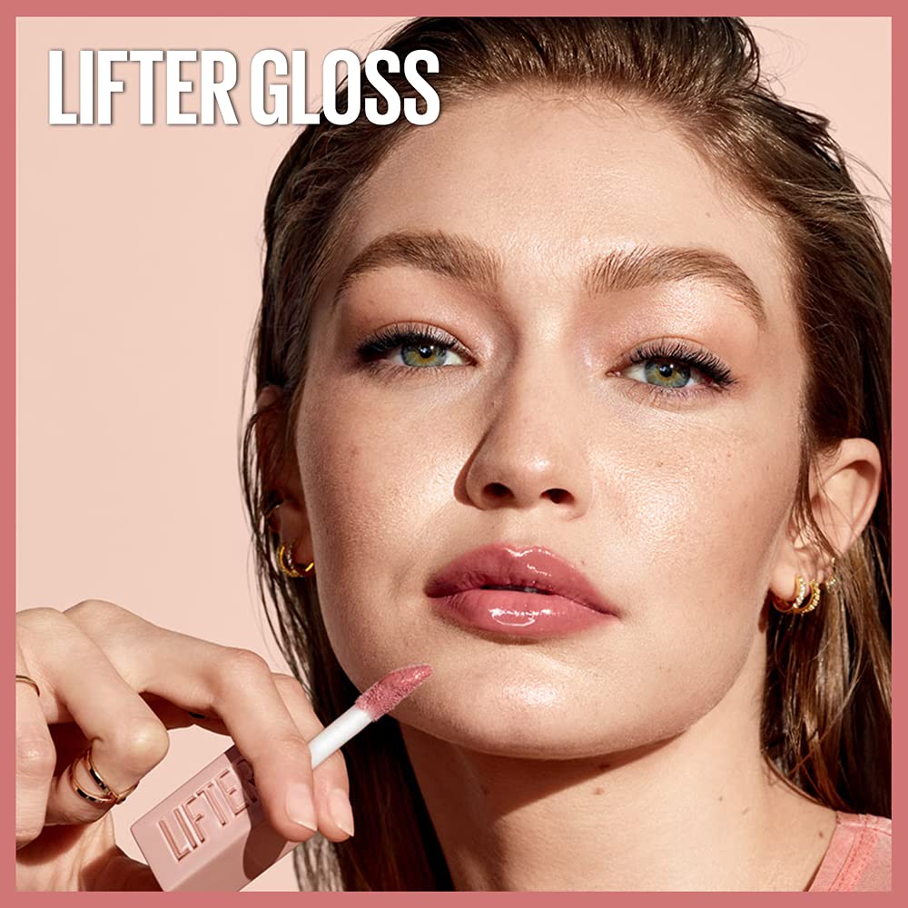 Maybelline Lifter Gloss, Hydrating Lip Gloss with Hyaluronic Acid, High Shine for Plumper Looking Lips, Silk, Warm Mauve Neutral, 0.18 Ounce - Image 9